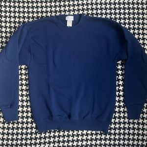 Vintage 80s 90s navy distressed crewneck sweatshirt. Medium.